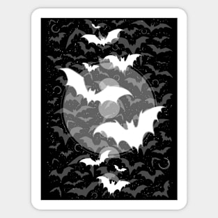 Flying Bats Attack, Goth Pattern, Halloween, bats, horror sticker, gothic design Sticker